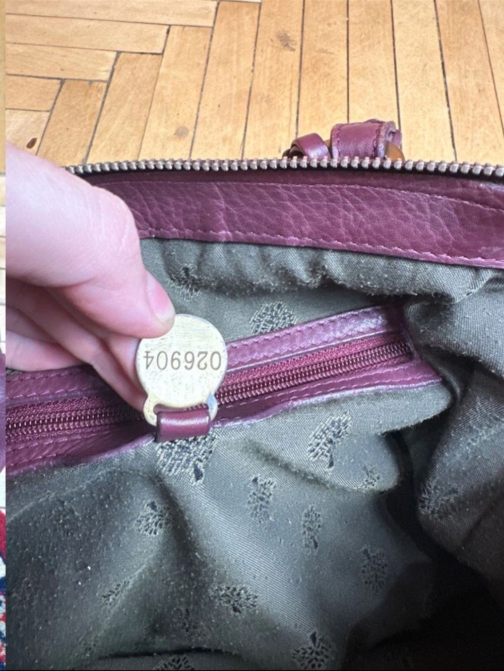 Mulberry Purple Leather Tote with Tassel - Picture 11 of 13